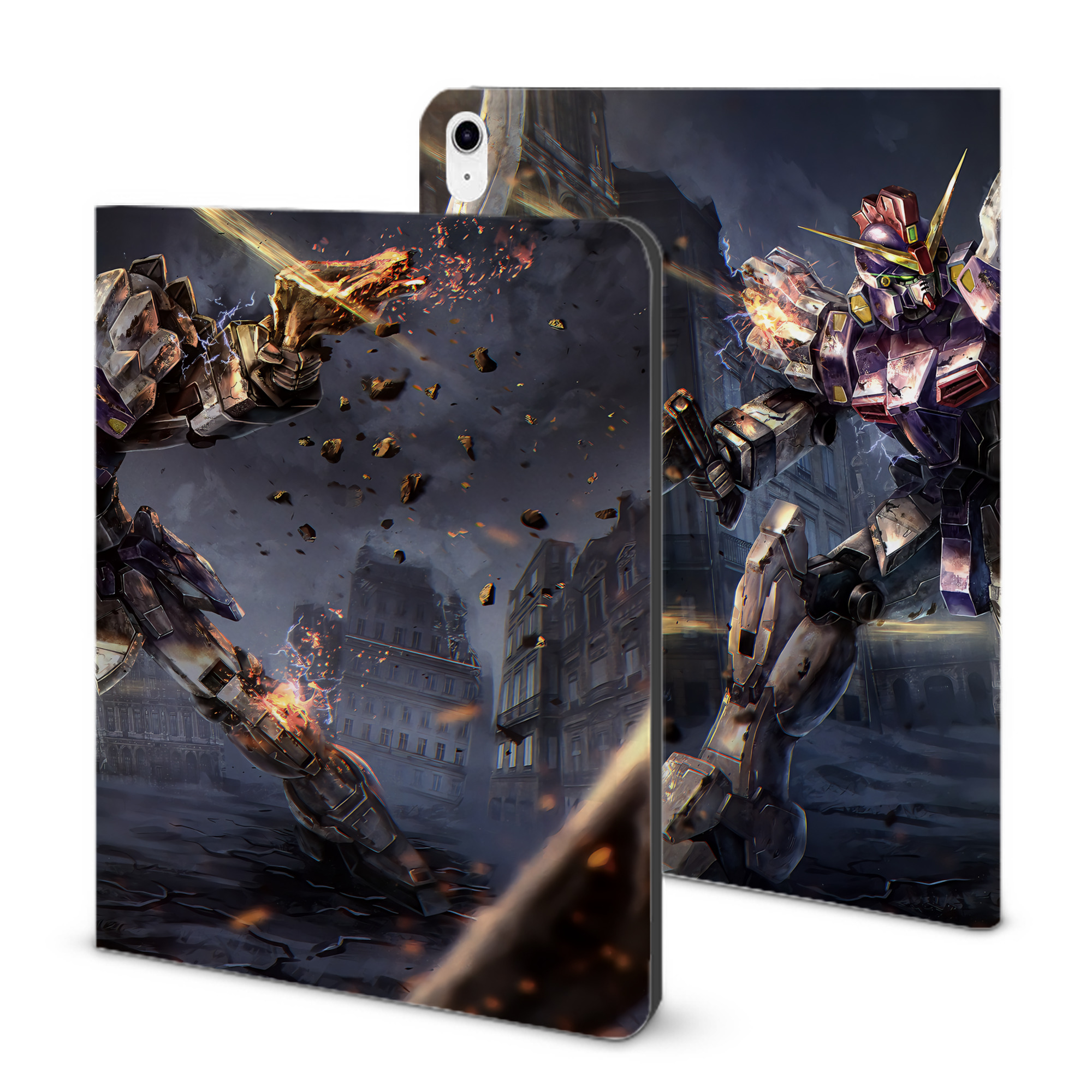（画像用） 機動戦士ガンダム Mobile Suit Gundam IPad ケース ブック型 PUレザー TPU 耐衝撃 軽量 薄型 ペン収納なし 全面保護 IPad 各モデル対応